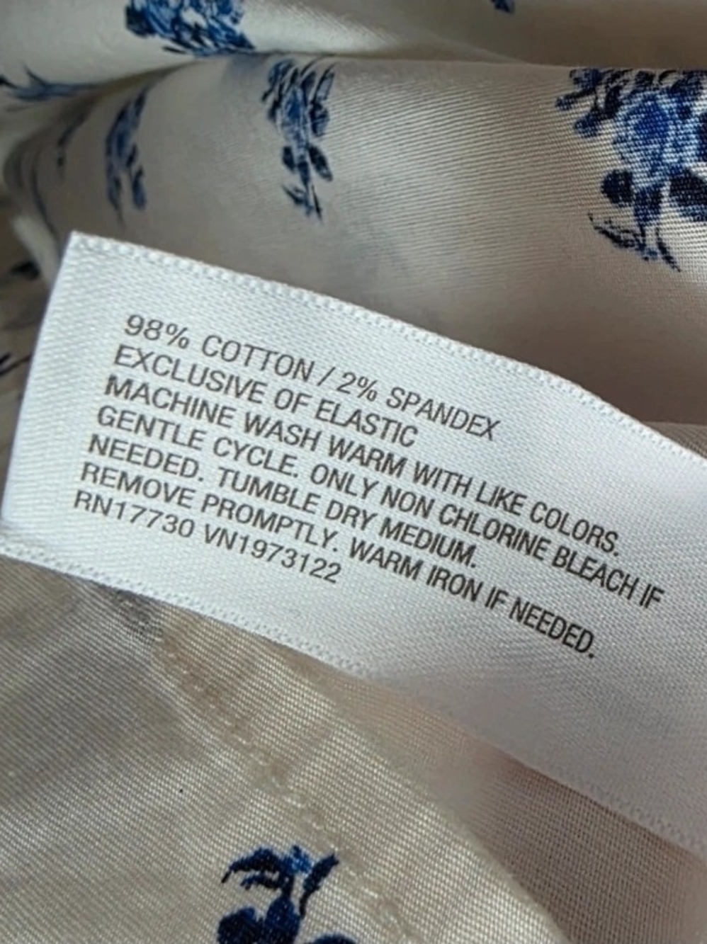 Ava & Viv White Midi Dress with Blue Floral Print Size 1X - Picture 6 of 8